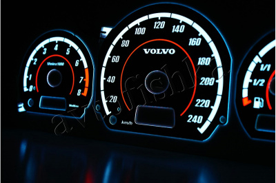 Volvo V40 / S40 1995-2002 светодиодные шкалы (циферблаты) на панель приборов