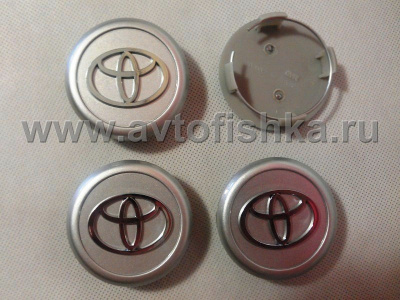 Toyota, все модели крышки ступиц колеса, серебристые, диаметр 63 мм, комплект 4 шт.