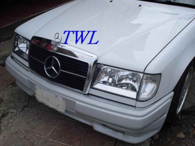 Mercedes W124 (84-93) фары передние хромированные прозрачные, комплект 2 шт.